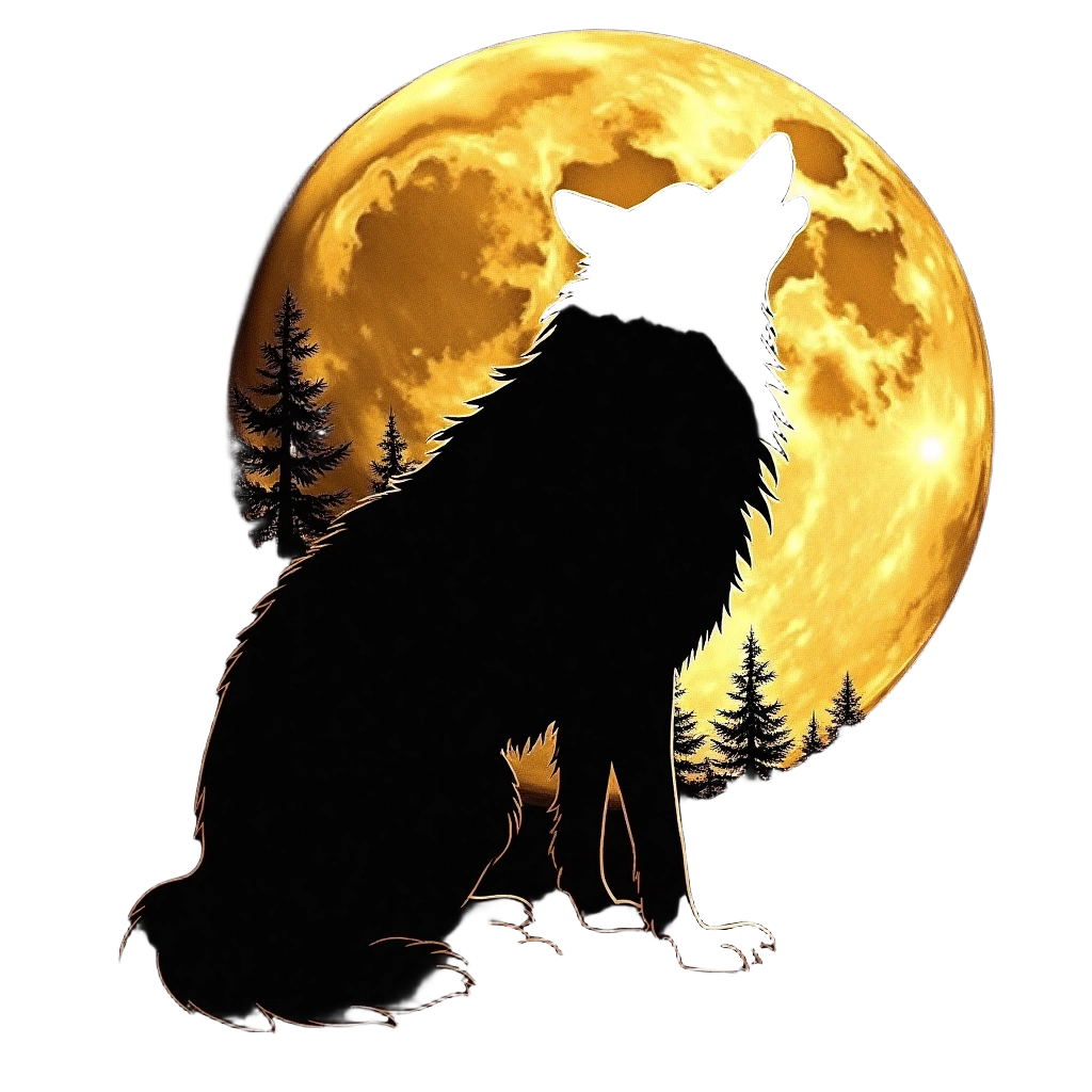 Wolf Howling at the Moon